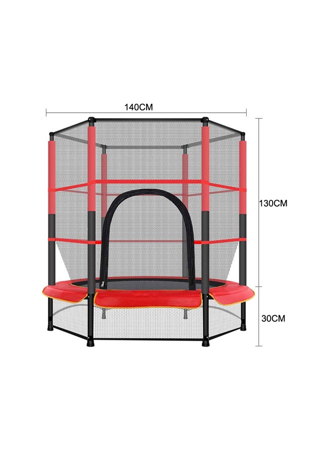 5.5 Feet Portable Indoor And Outdoor Jumping Trampoline With Safety Net 140x140x160cm