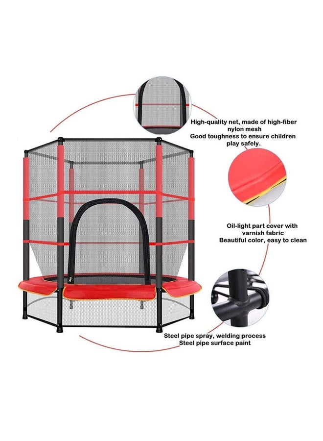 5.5 Feet Portable Indoor And Outdoor Jumping Trampoline With Safety Net 140x140x160cm