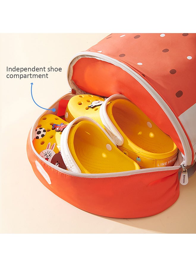 Sling 3D School/Swimming Bag With Shoe Compartment - Orange