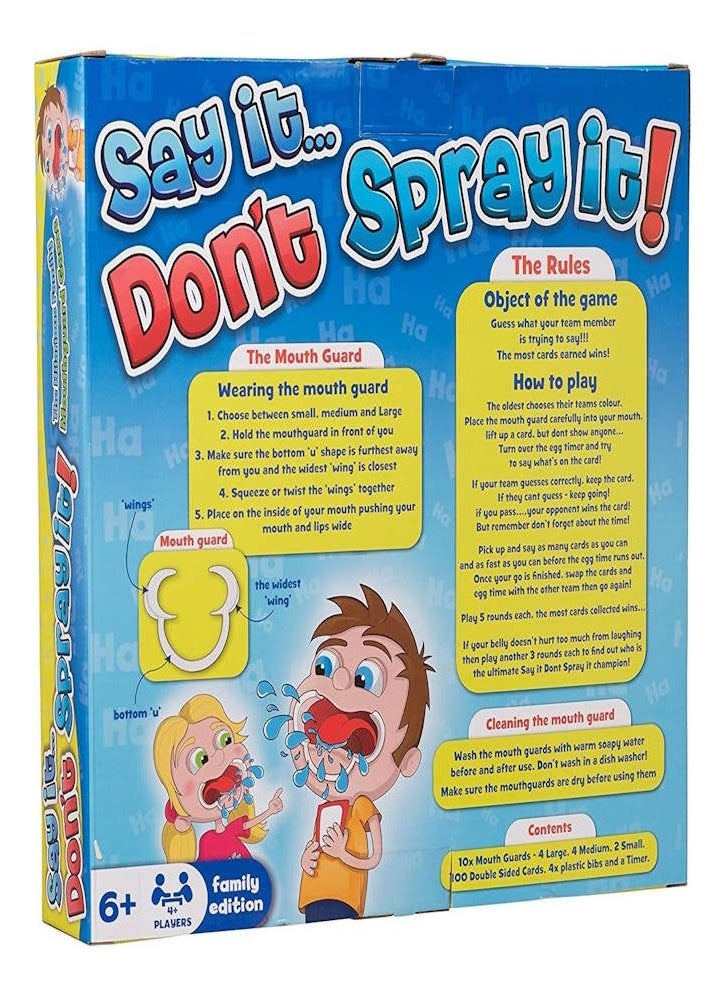 Say It Dont Spray It, Family Game