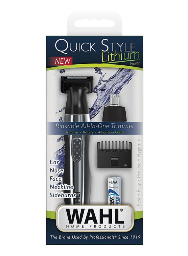 Quick Style Lithium Wet And Dry Trimmer Kit Black/Grey/Silver