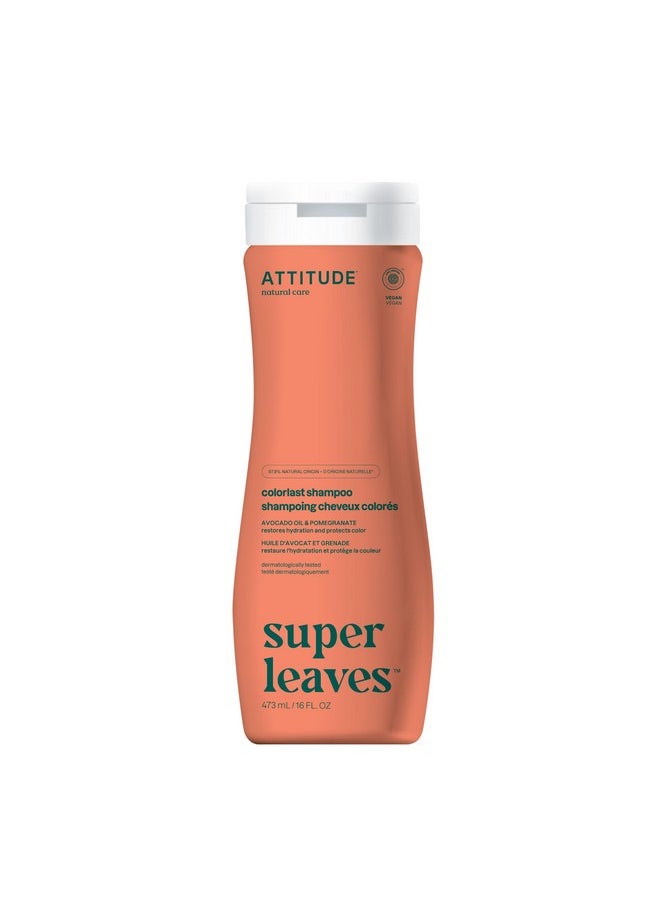 ATTITUDE Colorlast Hair Shampoo, EWG Verified, For Color Treated Hair, Protects Color, Naturally Derived Ingredients, Vegan and Plant Based, Avocado Oil and Pomegranate, 16 Fl Oz