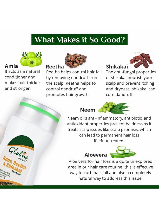 Globus Remedies Amla, Reetha and Shikakai Hair Shampoo, 200 ml (Pack of 3)