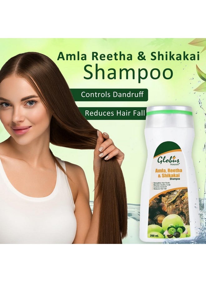 Globus Remedies Amla, Reetha and Shikakai Hair Shampoo, 200 ml (Pack of 3)