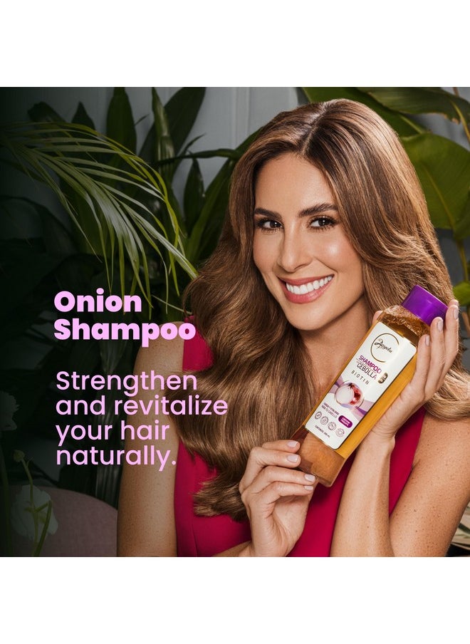 ANYELUZ Onion Shampoo, Cleanses and Reduces Oiliness, Provides Shine and Ideal for all Hair Types, Contains Natural Extracts, Salt and Paraben Free