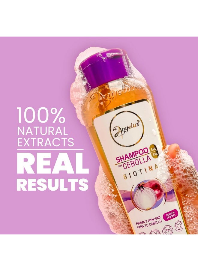 ANYELUZ Onion Shampoo, Cleanses and Reduces Oiliness, Provides Shine and Ideal for all Hair Types, Contains Natural Extracts, Salt and Paraben Free