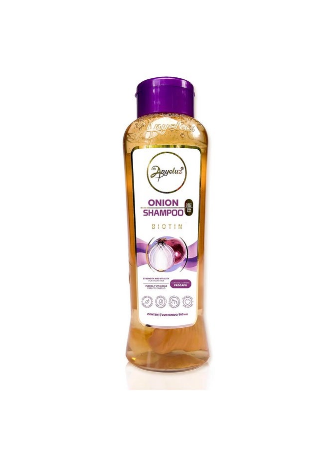 ANYELUZ Onion Shampoo, Cleanses and Reduces Oiliness, Provides Shine and Ideal for all Hair Types, Contains Natural Extracts, Salt and Paraben Free