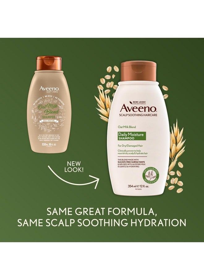 Aveeno Scalp Soothing Oat Milk Blend Shampoo For Daily Moisture & Light Nourishment, Sulfate Free Shampoo, No Dyes Or Parabens, 354ml