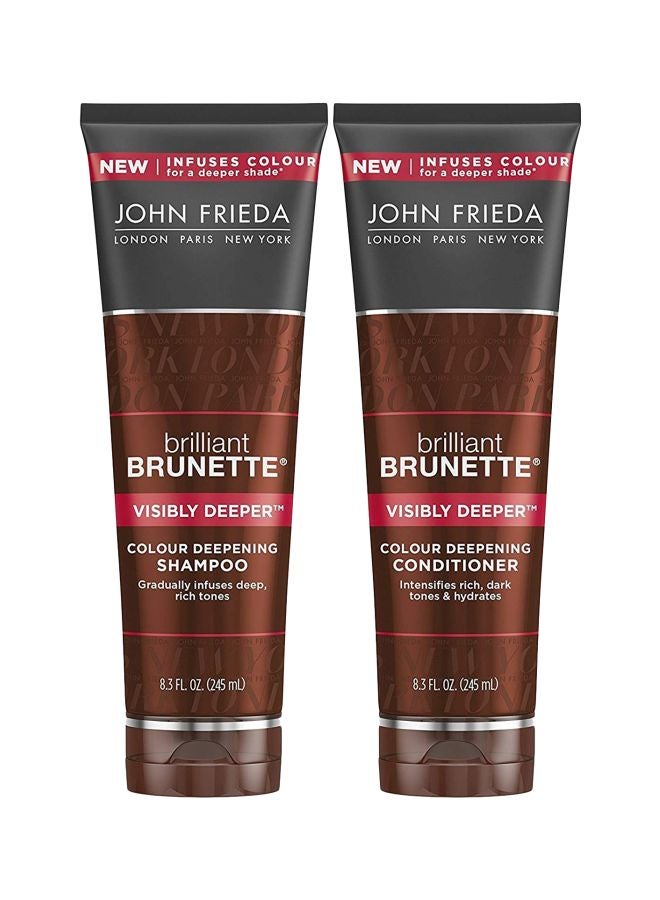 2-Piece Brilliant Brunette Color Deepening Shampoo And Conditioner Set 245ml