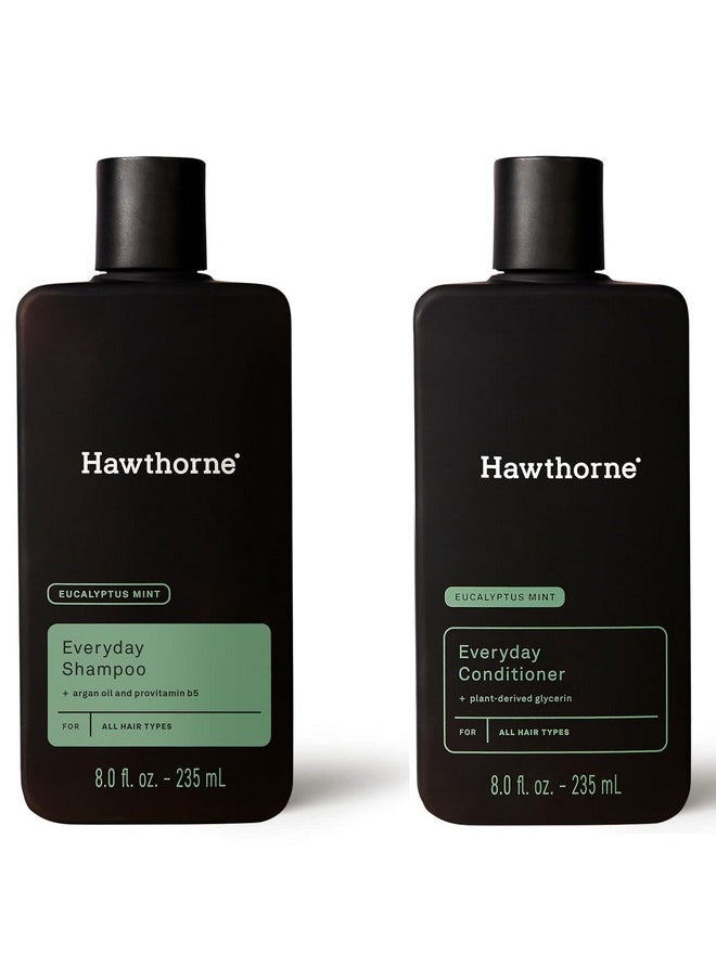 Men'S Everyday Shampoo And Conditioner Set. For Stronger, Healthier Hair With Pure Avocado Oil And Coconut Oil. Mint And Eucalyptus Scent. Sulfate Free, Paraben Free. 8 Fl. Oz Each.