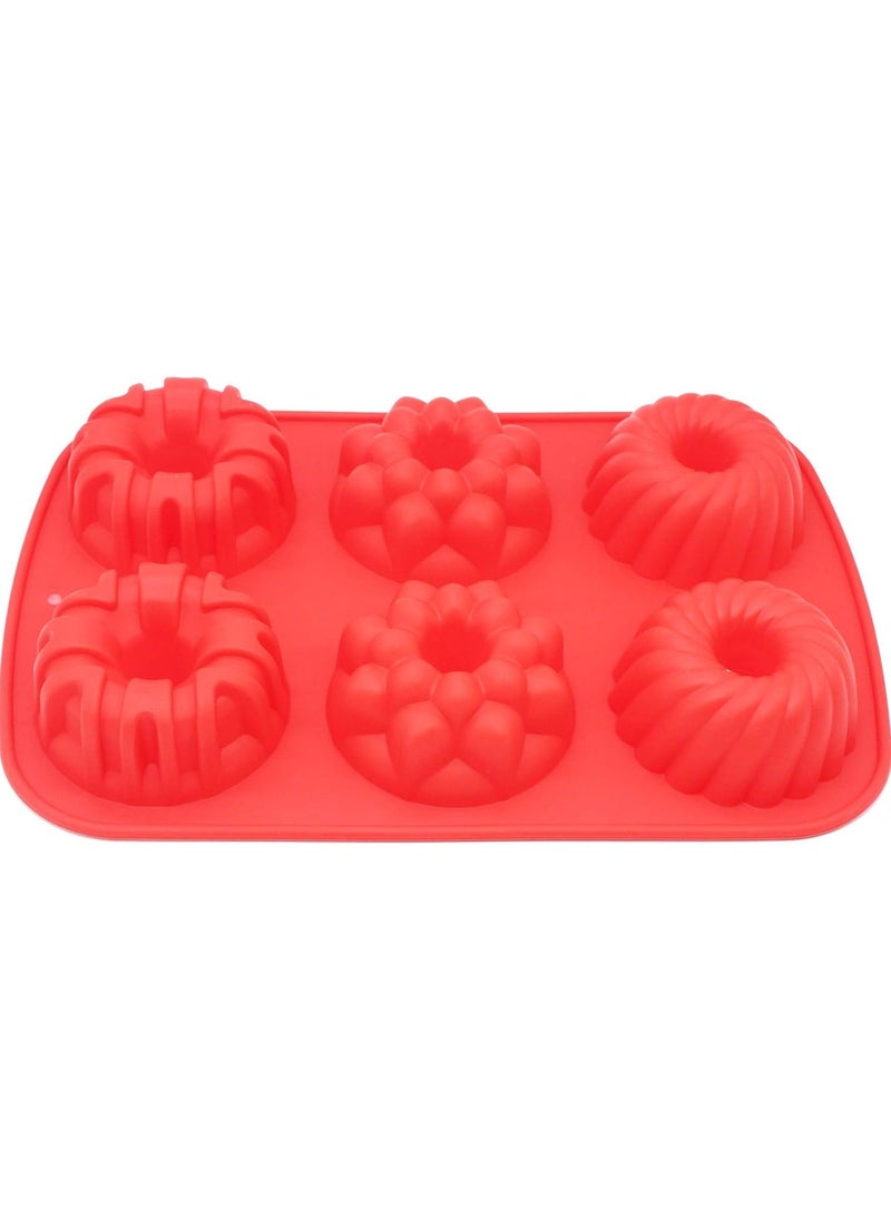 3 packs Mini Bundt Cake Pan, Non-stick Silicone Baking Molds, Dishwasher microwave safe 6-Cavity silicone Cake Pan for Cupcakes,