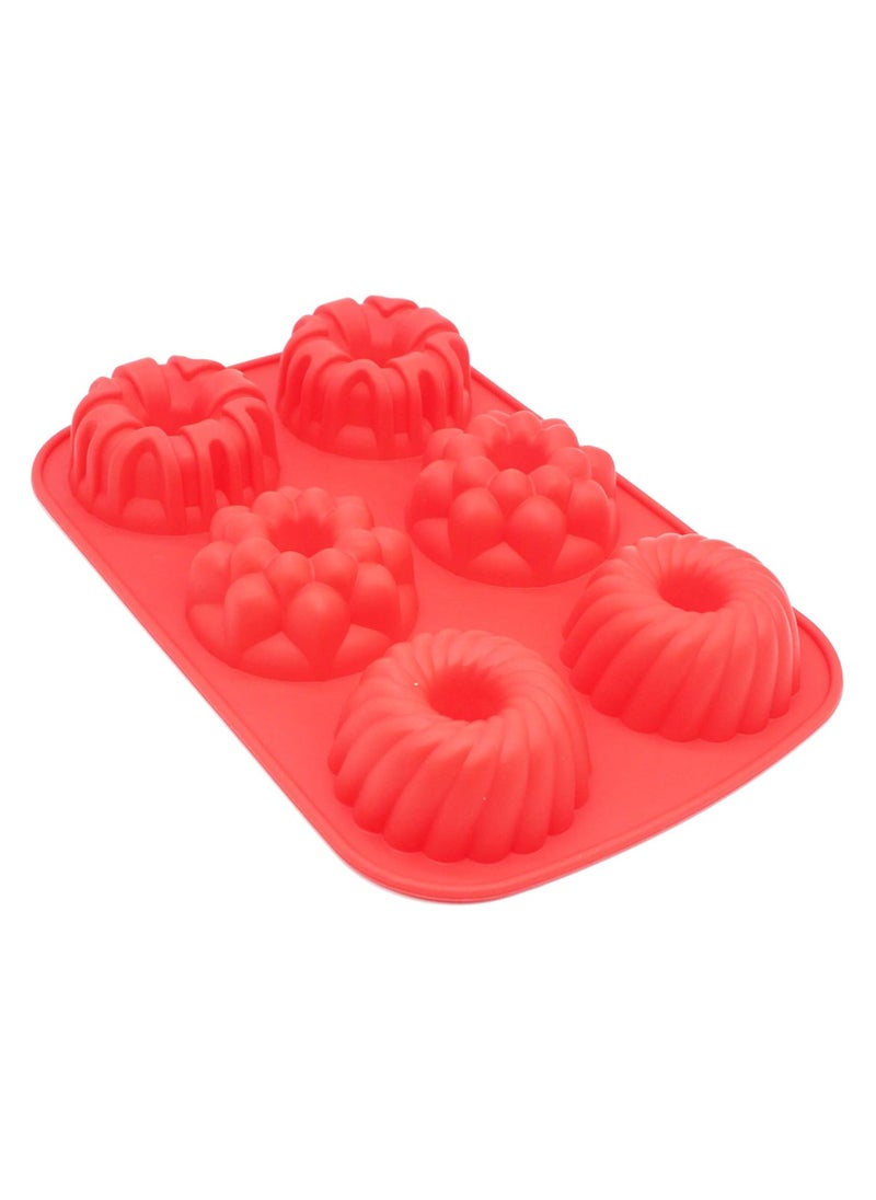 3 packs Mini Bundt Cake Pan, Non-stick Silicone Baking Molds, Dishwasher microwave safe 6-Cavity silicone Cake Pan for Cupcakes,