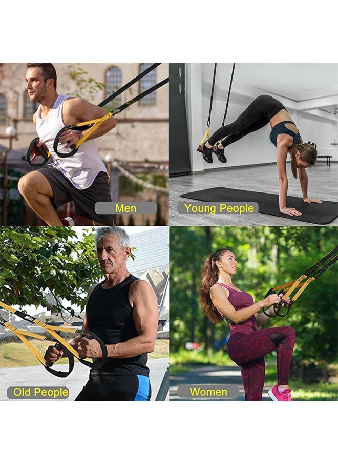 Home Resistance Training Kit,Resistance Trainer Exercise Straps with Handles,Door Anchor,Training Guide,Wall Mount Bracket, Bodyweight Resistance Straps for Full-Body Workout for Home Gym.