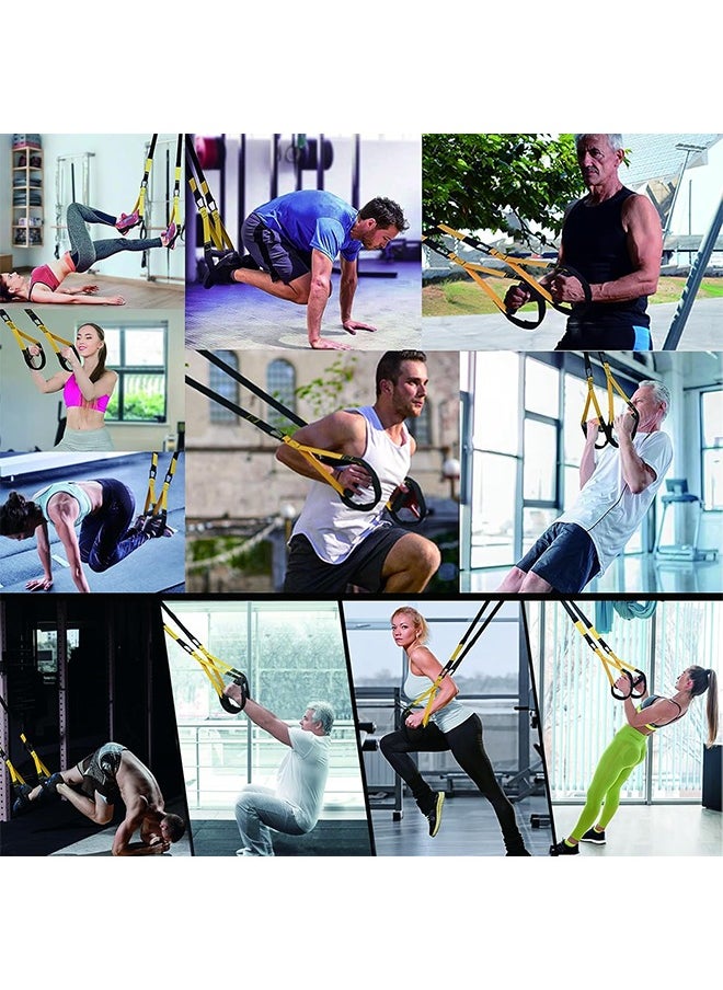Home Resistance Training Kit,Resistance Trainer Exercise Straps with Handles,Door Anchor,Training Guide,Wall Mount Bracket, Bodyweight Resistance Straps for Full-Body Workout for Home Gym.