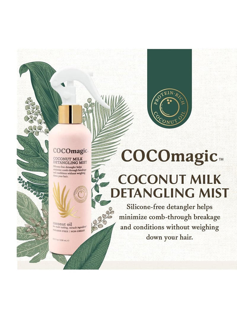 Cocomagic Coconut Milk Detangling Mist | Extra Moisturizing Leave-in Detangler | Restore Vibrancy and Boost Shine | Non-Greasy Formula | Paraben Free, Cruelty Free, Made in USA (8 oz)