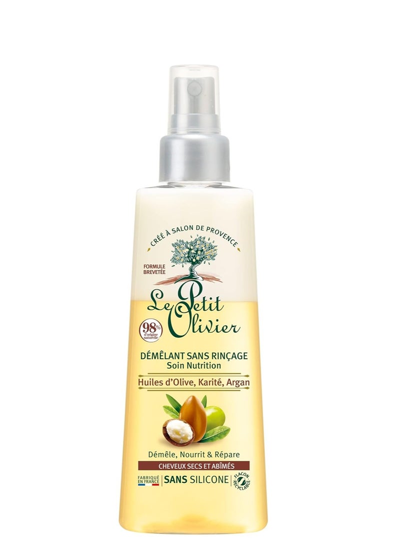 Le Petit Olivier Nutrition No Rinse Hair Detangler - Olive, Shea, Argan Oils - Detangles and Repairs - Enriched With Natural Origin Ingredients - For Dry And Damaged Hair - Silicone Free - 5.07 oz