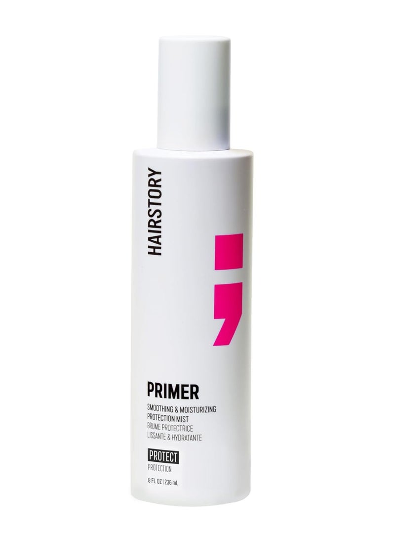 Hairstory Primer, Smoothing And Moisturizing Protection Mist for All Hair Types, Smoothing Detangler, Heat, Humidity & UV Protectant, 8oz