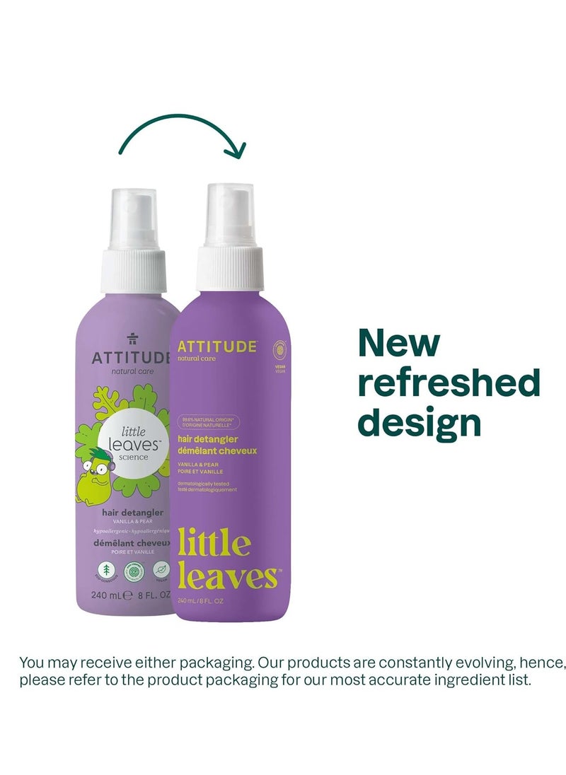 ATTITUDE Rinse-free Hair Detangler for Kids, EWG Verified Leave In Product, Plant- and Mineral-Based Ingredients, Vegan, Vanilla & Pear, 8 Fl Oz (Pack of 6)