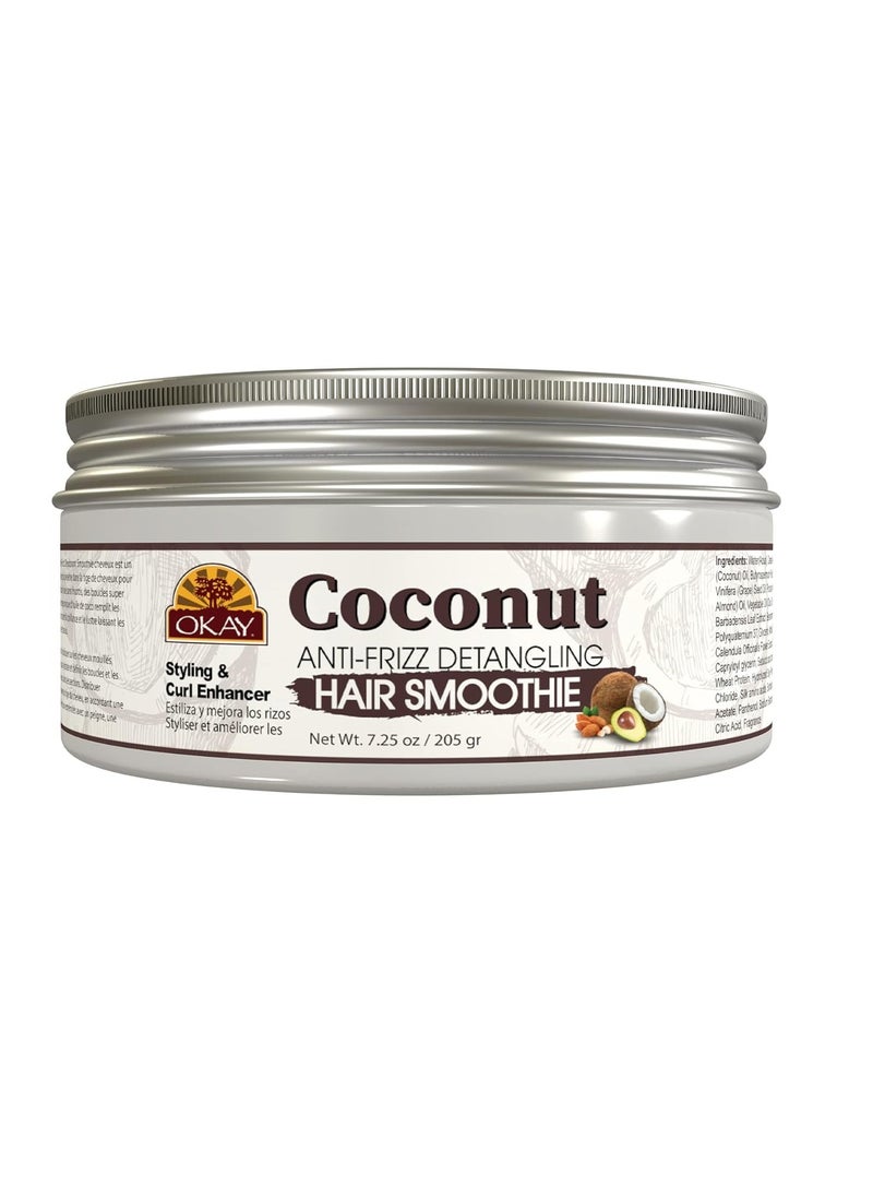 Okay coconut anti frizz detangling hair smoothie 7.25 ounce, Beige, 7.25 Ounce