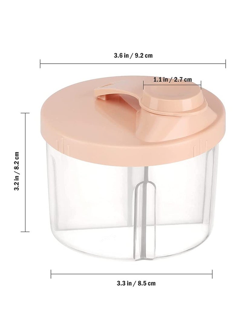 Non-Spill Baby Formula Dispenser with 4 Compartments, Perfect for Travel & Outdoor, Snack Storage Container for Infants & Toddlers, Pink