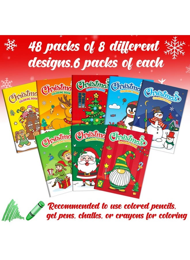 48Pack Christmas Coloring Book For Kids, Christmas Party Favors For Kids, Holiday Activities Gift For Boys Girls, Xmas Treats Prizes Stockings Goodie Bags Stuffer Filler Party Supplies