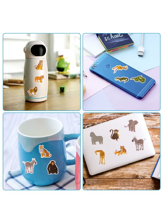 100 Pack Jungle Safari Zoo Animal Stickers, Jungle Party Favors, Party Decorations