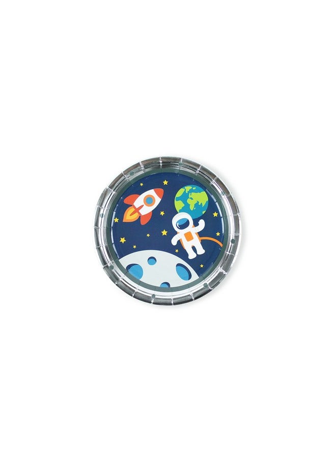 Space Party Plates, 12 Ct | Paper Plates For Outer Space Party For Kids | Tableware | Rocket Ship, Astronaut, Planets, Nasa