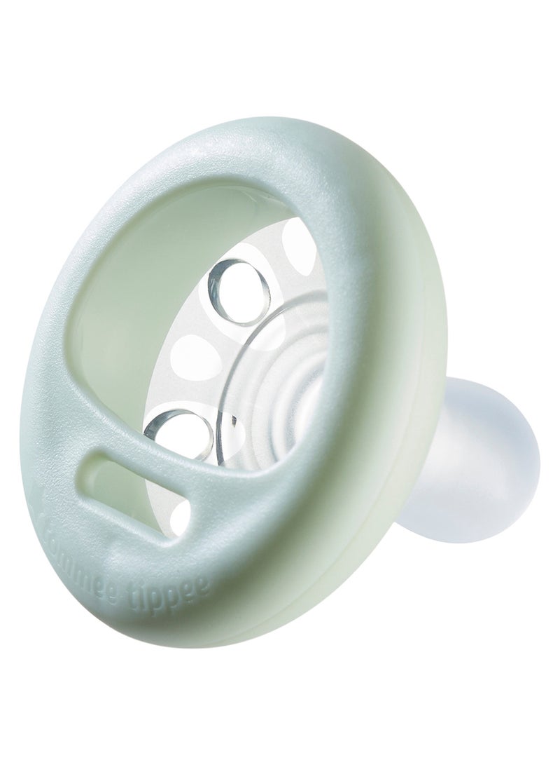 Pack Of 2 Dummies Breast-Like Soother Night Dark Glow Skin-Like Texture Symmetrical Orthodontic For 0-6 Months+ - Assorted