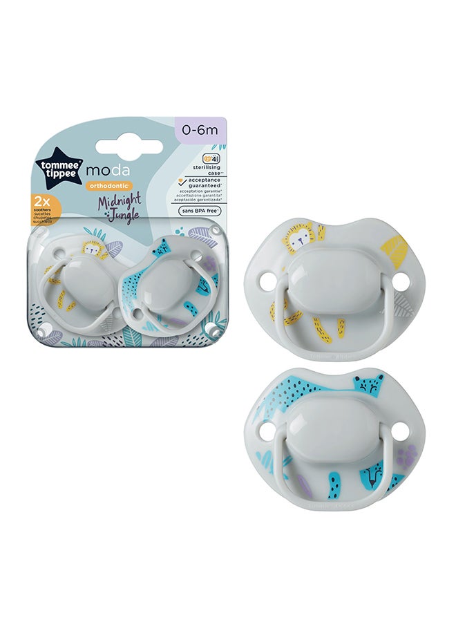 Pack Of 2 Ultra-Light Silicone Soother, Symmetrical Orthodontic Design, BPA-Free, One-Piece Design 6-18 Months Dummies