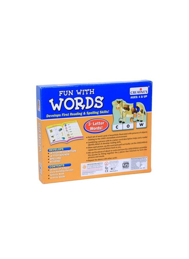 Creative's Fun with Words | 3 Letter Words| Develops Reading & Spelling Skills | Learning Games | Pre-School Games | Home Learning Game | Educational Games | Creative's Pre-School Series |Ages 4 & up