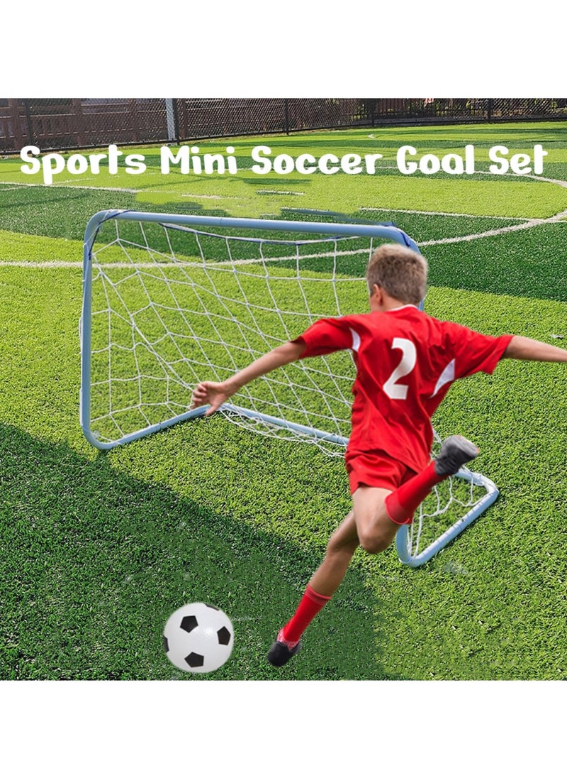 Sports Mini Soccer Goal Set,Indoor Mini Net + FootBall Set with Pump +4 football jerseys + whistle + scoreboard - Portable Folding Football Goal Set for Kids,Kids Soccer Goals for The Garden/Indoor/Outdoors Soccer Toy 80*60CM