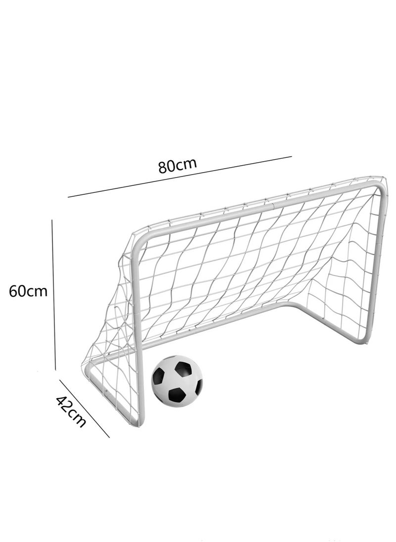 Sports Mini Soccer Goal Set,Indoor Mini Net + FootBall Set with Pump +4 football jerseys + whistle + scoreboard - Portable Folding Football Goal Set for Kids,Kids Soccer Goals for The Garden/Indoor/Outdoors Soccer Toy 80*60CM