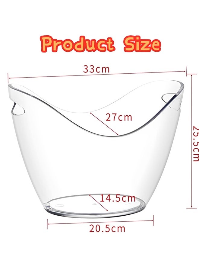 Ice Bucket Wine Bucket,8L Wine Bucket Chiller for Parties,Clear Acrylic Cooler Bucket for Champagne Wine Drinks Beer,Beverage Tub,Ice Tub,Bar Supplies