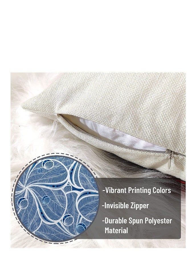 4 Pack Decorative Throw Pillow Covers, 18x18 Boho Teal Pillow Covers, Suitable for Sofa, Living Room, Garden, Balcony