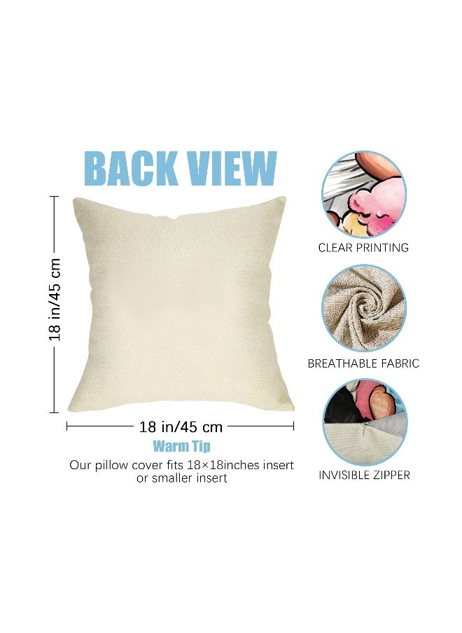 Summer Decorative Throw Pillow, Set of 4 Hello Summer Vibes Gnome, Cover 18 x 18 Ice Cream Popsicle Juice Porch Patio Outdoor Pillowcase, Stripes Seasonal Farmhouse Couch Cushion Case Home Decor