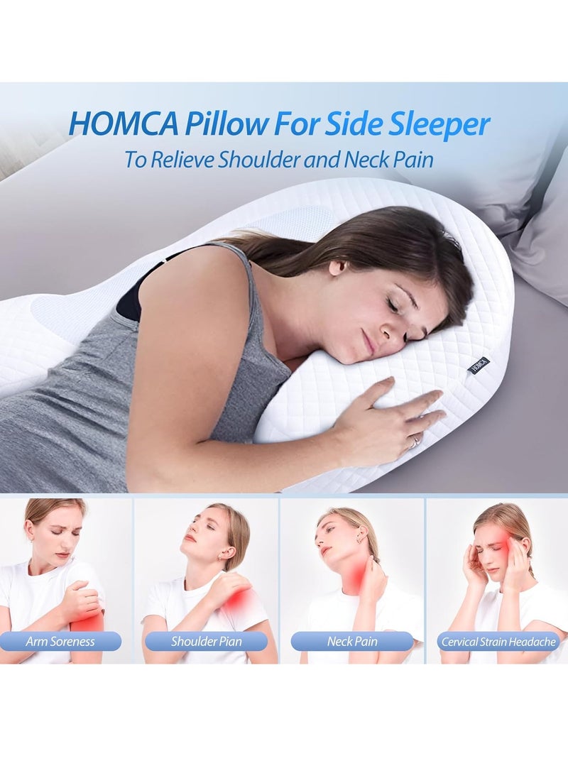 Side Sleeper Pillows for Adults, Memory Foam U Shaped Body Pillows for Neck and Shoulder Pain Relief, Shoulder Pillow for Side Sleepers with Removable Washable Pillowcase (Upgraded Version)