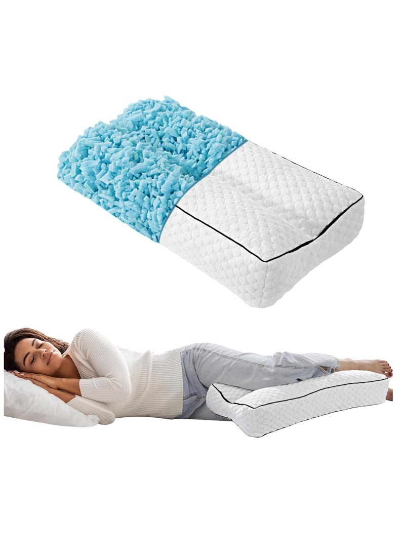 HOMBYS Shredded Memory Foam Knee Pillow for Side Sleepers, 6.5