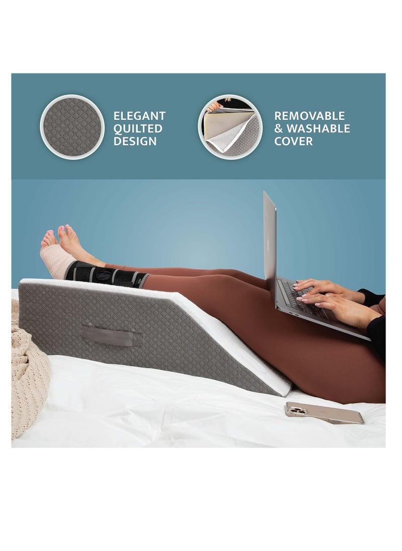 Kolbs Double Or Single Leg Elevation Pillow | Post Surgery Leg Pillow | Knee Wedge Pillow to Elevate Knee | Leg Rest for Bed | Foot Pillow for Bed (Double Leg)