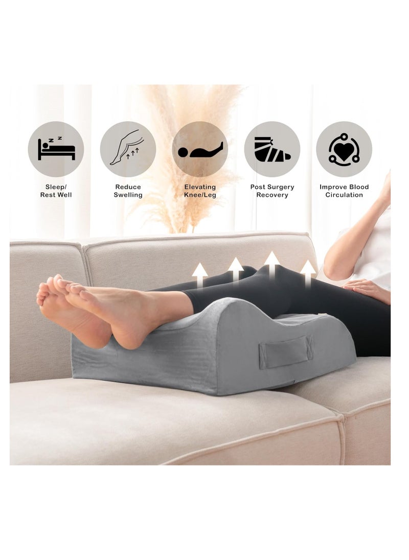 LightEase Memory Foam Leg, Knee, Ankle Foot Support and Elevation Pillow for Surgery Recovery