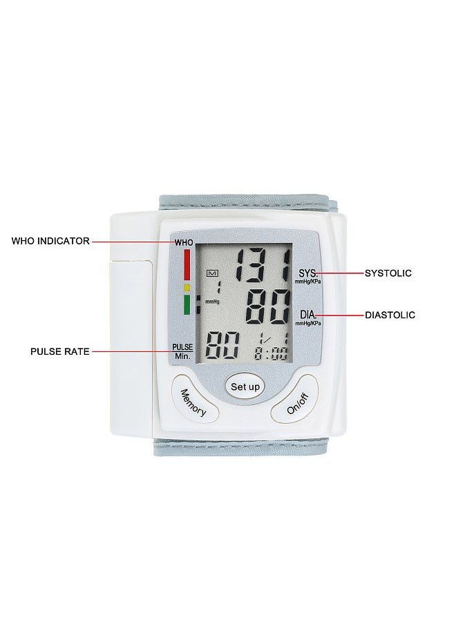 LCD Display Blood Pressure  Monitor Wrist Pulse Meter Automatic Digital Pulsometer Sphygmomanometer Family Diagnostic-tool