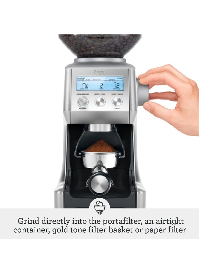 The Smart Grinder Pro - Conical Burr Coffee Grinder - Programmable, Automatic, Brushed Stainless Steel - UAE Version, 2 Year Warranty