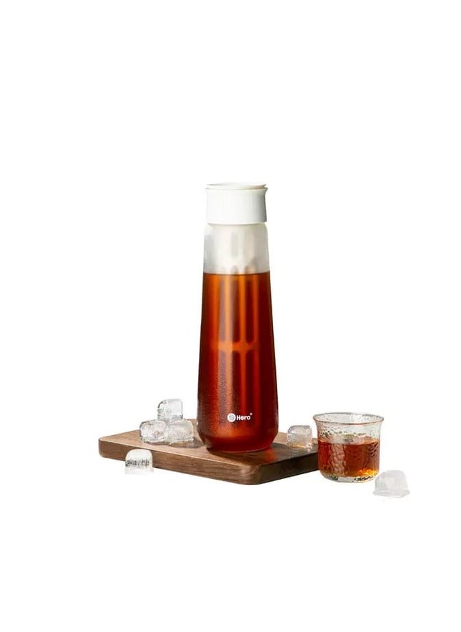 zeroHero Fanjing Cold Brew Coffee Maker Bottle 650ml with Multiple Uses + Brush + Filter - Using Borosilicate Cold and Heat Resistant Glass
