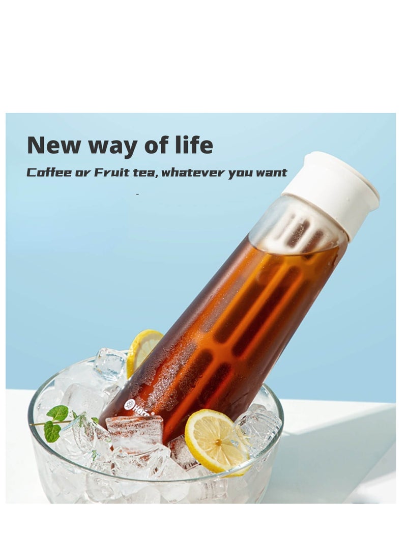 zeroHero Fanjing Cold Brew Coffee Maker Bottle 650ml with Multiple Uses + Brush + Filter - Using Borosilicate Cold and Heat Resistant Glass.