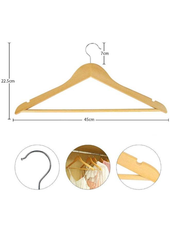 20-Piece Non Slip Cloth Hangers Set Beige 22.5 x 45cm