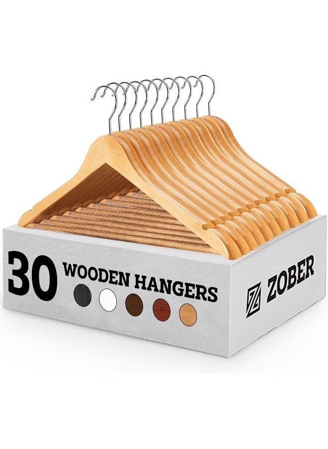 Zober wooden hanger with grip 30 pack