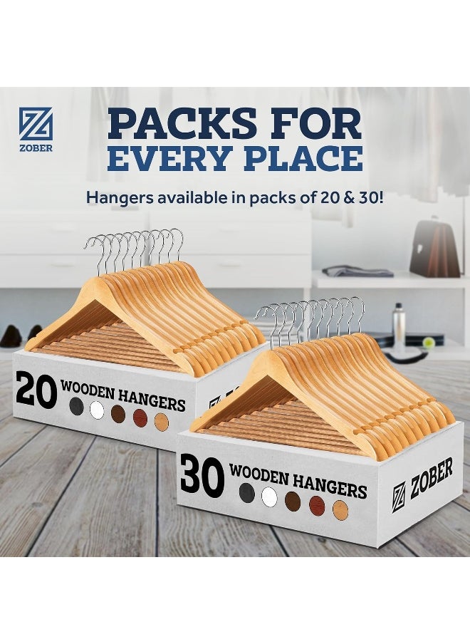 Zober wooden hanger with grip 30 pack