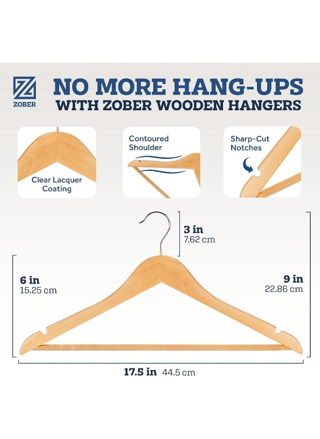 Zober wooden hanger with grip 30 pack