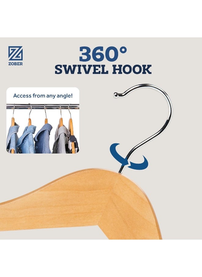 Zober wooden hanger with grip 30 pack