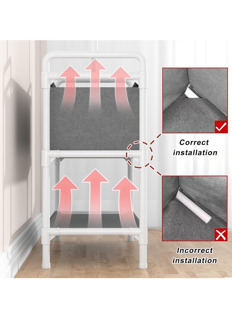 Clothing Rack with Storage Bag, 3-in-1 Garment Rack, Non-woven Shelves for Shoes, Clothes Rack for Bedroom, Hallway, Entryway - White