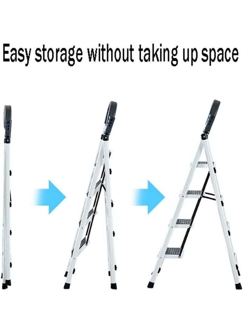 Folding 7 Step Ladder, Step Stool, Portable, Lightweight, Anti Slip Pedal, Handrail For Home Kitchen Office